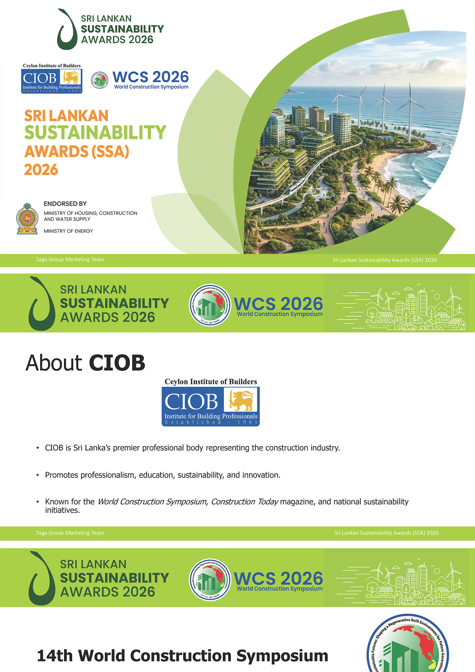 Sponsorship Proposal for SSA 2026 - Sri Lanka Sustainability Awards by CIOB